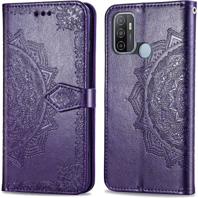 Afbeelding van iMoshion Hoesje Met Pasjeshouder Geschikt voor Oppo A53s / A53 Mandala Bookcase Paars