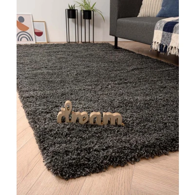 Afbeelding van Hoogpolig Vloerkleed Cozy Shaggy Donkergrijs 120x170 Cm