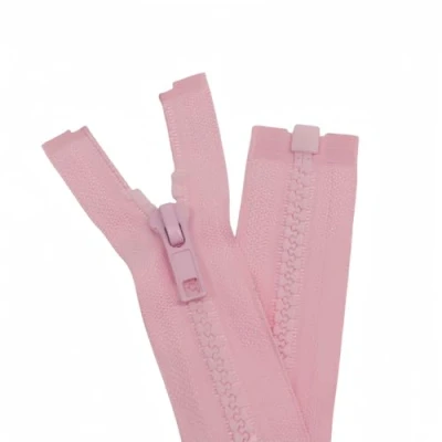 Afbeelding van YaHoGa 2 stuks 23 cm kunststof ritssluitingen deelbaar 5 mm voor jassen, roze