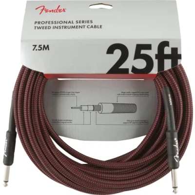 Afbeelding van Fender Professional Series Instrument Cable 7.5m (Red Tweed) Gitaarkabel