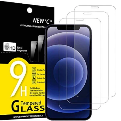 Afbeelding van NEW&#039;C 3 Stuks, Screen Protector voor IPhone 12 Mini (5.4&quot;), Gehard Glass Schermbeschermer Film 0.33 mm ultra transparant, resistent, anti kras, vingerafdrukken