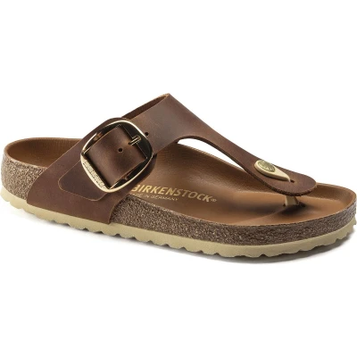 Afbeelding van Birkenstock Gizeh BIG Buckle Teensandalen, Dames, Maat: 36, Cognac Leer