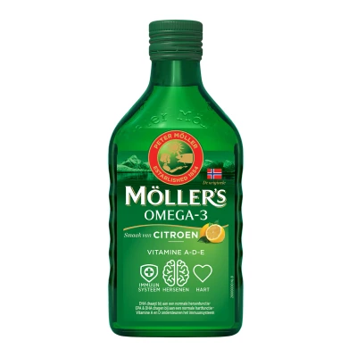 Afbeelding van Möller&#039;s Omega 3 Levertraan Citroen 250 ml
