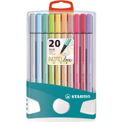Afbeelding van STABILO Pen 68 Premium Viltstift Pastelparade Set Met 20 Verschillende Kleuren