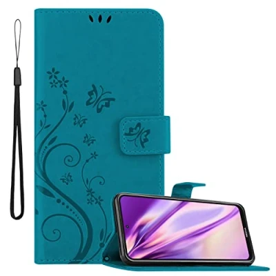 Afbeelding van Cadorabo Hoesje geschikt voor Nokia X10 / X20 in BLOEMEN BLAUW Beschermhoes bloemmotief met magnetische sluiting, standfunctie en kaartsleuven Book Case Cover Etui