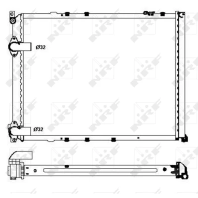 Afbeelding van NRF 58848 Radiateur Aluminium 589 455 42 Met aanbouwdelen Koelribben gesoldeerd