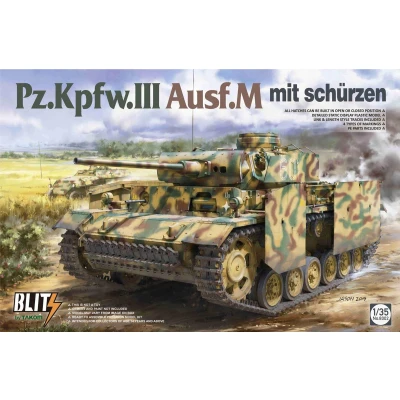 Afbeelding van 1:35 Takom 8002 Pz.Kpfw.III Ausf.M mit Schürzen Plastic Modelbouwpakket