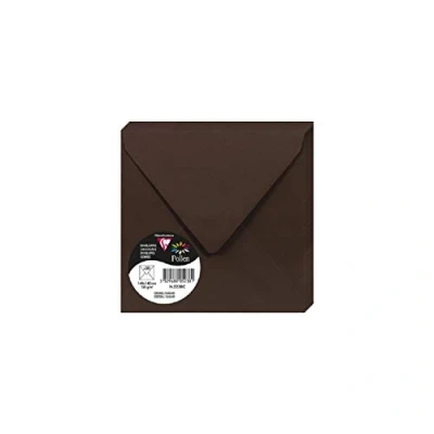 Afbeelding van Clairefontaine 5238C, verpakking met 20 enveloppen, vierkant, 14 x cm, 120 g/m², kleur: cacao, uitnodiging voor evenementen en overeenkomst, Pollen serie, glad papier van hoge kwaliteit