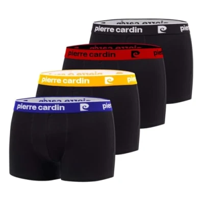 Afbeelding van Boxershorts voor heren, katoen, natuurlijk en hypoallergeen, 4 stuks, zwart/oranje/geel/rood/blauw