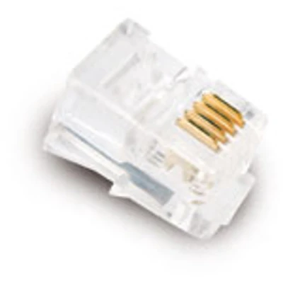 Afbeelding van RJ10 krimp connector (4P4C) voor platte telefoonkabel per stuk / transparant