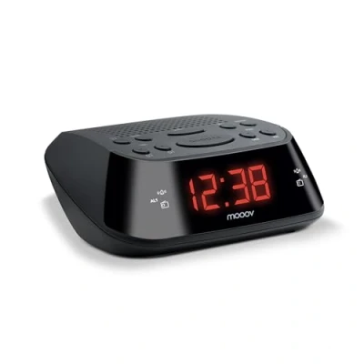 Afbeelding van Metronic 477003 FM wekkerradio met dubbel alarm, zwart
