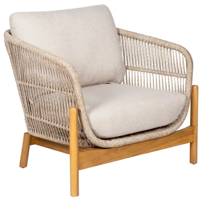 Afbeelding van House Nordic Terracina Loungestoel Acacia/Beige