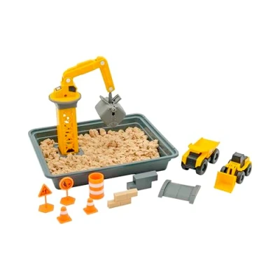 Afbeelding van CAT Bouwvoertuigen voor kinderen Dig N&#039; Build Speelset met 340 g zandmengsel en opbergbak Kinetisch zand Zandspeelgoed geschenken vanaf 3 jaar