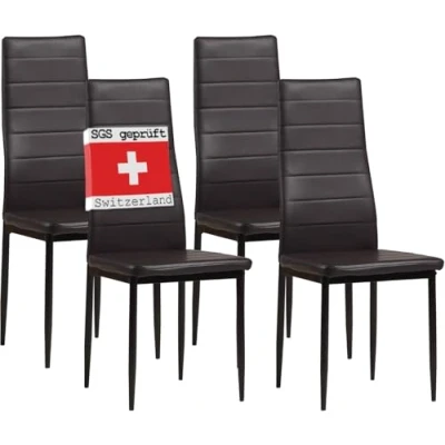 Afbeelding van Albatros 2554 MILANO set van 4 stoelen, bruin