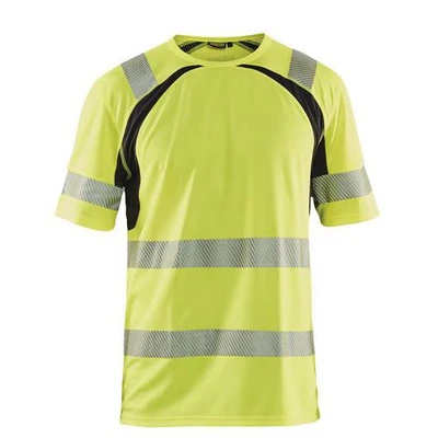 Image de T shirt anti UV haute visibilité jaune fluorescent/noir