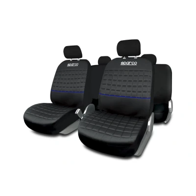 Afbeelding van SPARCO LAZIO SPC1042AZ Stoelhoes blauw/zwart Polyester voor en achter