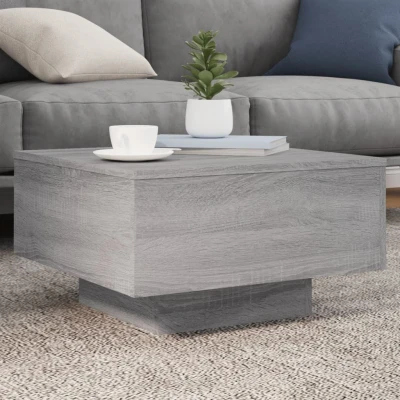 Afbeelding van Salontafel 55x55x31 cm bewerkt hout grijs sonoma eikenkleurig