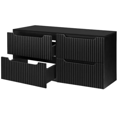 Afbeelding van Dubbele wastafelonderkast Newport 60x120x40 cm zwart [en.casa]
