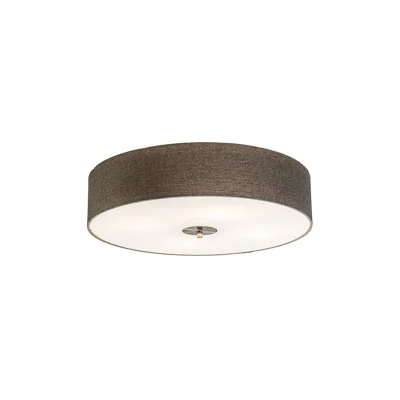 Afbeelding van QAZQA Landelijke plafondlamp taupe 50 cm Drum Jute