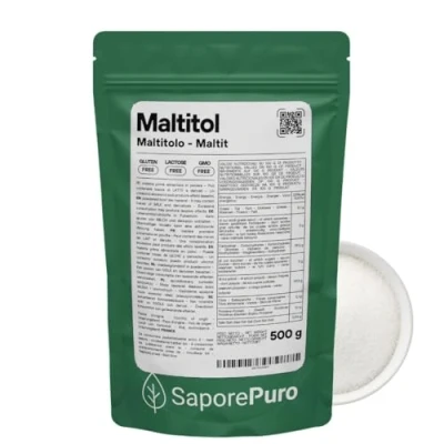 Afbeelding van Saporepuro MALTITOL poeder 500 g natuurlijke zoetstof, caloriearme suikervervanger, ideaal voor suikerhoudende dranken en suikervrije keto recepten