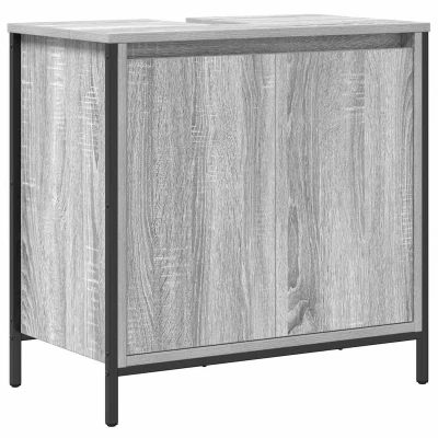 Afbeelding van Badkamerkast wastafelkast 60x34,5x60 cm grijs sonoma