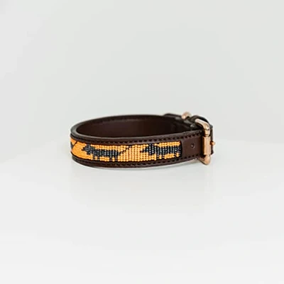 Afbeelding van Kentucky Halsband Handgemaakte Parels Orange &amp; Dog 72cm Agradi.be