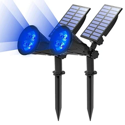 Afbeelding van T SUN Led projector, 2 stuks, waterdicht, voor buiten, tuinlamp, veiligheidsverlichting, landschapsverlichting, licht kerstboom, omheining, patio, party (blauw)
