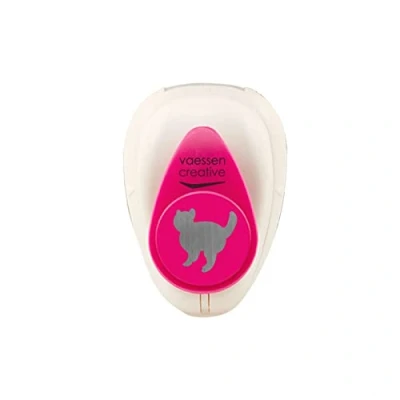 Afbeelding van Vaessen Creative Papieren perforator kat 1,3 x cm cirkelsnijder voor knutselen en kaarten maken