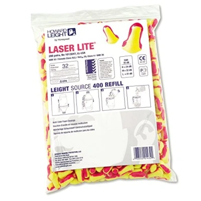 Image de HOWARD LEIGHT LASER LITE bouchons d&#039;oreille jetables jaune magenta recharge pour LS 400 SNR35 (200 paires) 1013047