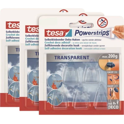 Afbeelding van tesa POWERSTRIPS® Kleefhaak Small Transparant Inhoud: 15 stuk(s)