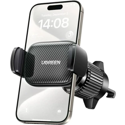 Afbeelding van UGREEN Telefoonhouder voor auto, 360 graden draaibaar, smartphone, clip, aluminium, compatibel met iPhone 16 Plus Pro Max 15 14 Galaxy S24 Ultra S23 S22