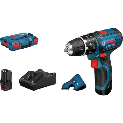 Afbeelding van Bosch Professional GSB 12V 15 Accu Schroefklopboormachine Incl 2 GBA x (2.0 Ah) GAL 40 Lader Holster L Boxx