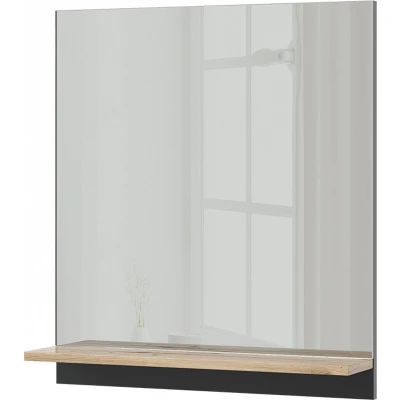 Afbeelding van Vicco Badkamerspiegelkast Marelle, Antraciet/Artisanaal eiken, 60 x 67 cm met plank