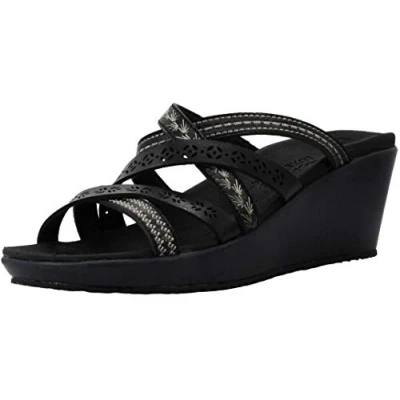 Afbeelding van Skechers Beverlee Tiger Posse Damessandalen, zwart.
