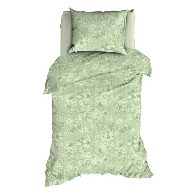 Afbeelding van Romanette Victorine Dekbedovertrek Eenpersoons 140x200/220 cm Groen