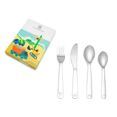 Afbeelding van Zilverstad Children&#039;s cutlery 4pcs Const.Vehicles s/s