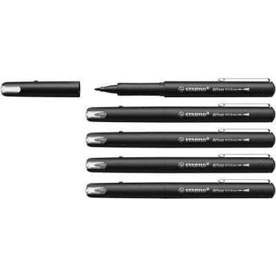Afbeelding van STABILO Dr!ver Premium Fineliner 0.8 mm Zwart Doos 5 Stuks
