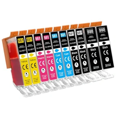 Afbeelding van Jhaan 550XL 551XL inktpatronen (2 PGBK &amp; zwart cyaan magenta geel) compatibel met Canon PGI 550 CLI 551 XL voor Pixma IP7250 MX925 MG5550 MG5650 MG7550 MG6650 MG5450 MG6350 Inhoud