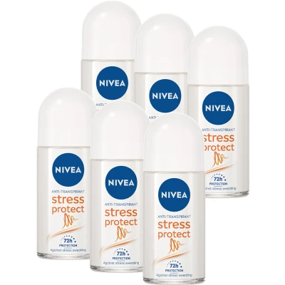 Afbeelding van Nivea Men Stress Protect Roll&#039;On Deo 6 x 50 ml