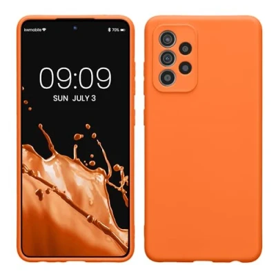 Afbeelding van kwmobile telefoonhoesje geschikt voor Samsung Galaxy A52 / 5G A52s Hoesje smartphone Precisie camera uitsnede In fruitig oranje