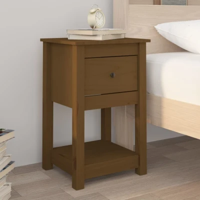 Afbeelding van Nachtkastje 40x35x61,5 cm massief grenenhout honingbruin