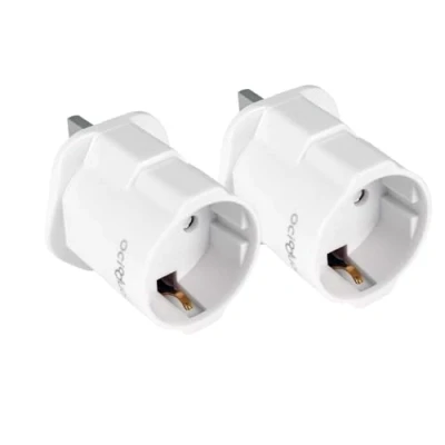 Afbeelding van OcioDual 2 adapters van Europa naar het VK, reisadapter, type C, E en F G, model YD 1310, 250 V/13 A wit, polige 3 converter, gecertificeerd