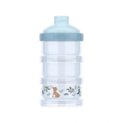 Afbeelding van Mepal Mio melkpoedertoren 3 delig 360 ml Luchtdichte afsluiting met schekdop Multifunctioneel opbergen en doseren Forest Friends