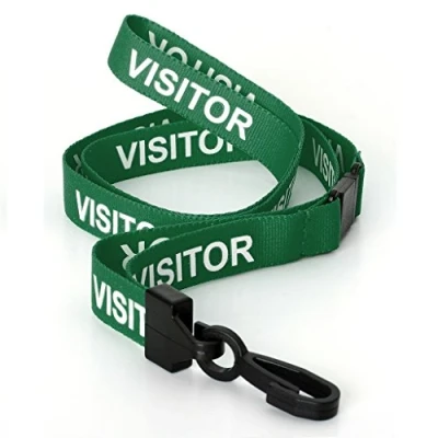 Afbeelding van CKB Ltd® Green Visitor Lanyard Breakaway Safety halsband voor ID kaarthouder met kunststof clip, 20 stuks