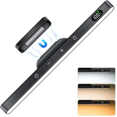 Afbeelding van WILLED led onderbouwlamp, 2500 mAh batterij met display, 5 W touchscreen, dimbaar, draadloos, lichtbalk oplaadbaar, USB keukenlicht voor spiegels,