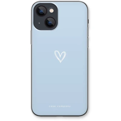 Afbeelding van Case Company® hoesje geschikt voor iPhone 13 Klein Hart Blauw Soft Cover Telefoonhoesje Bescherming aan alle Kanten en Schermrand
