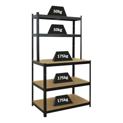 Afbeelding van PROREGAL Giant Beast Professionele werkbank H x B D 180 100 60 cm, max. draagkracht 175 kg, zwart, rek voor zware lasten, met