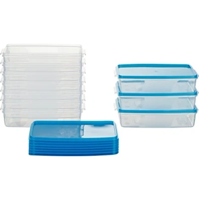 Afbeelding van Vershouddoos vriescontainer Oostenrijk Quality 21x14x5,5cm 1L rechthoekig plat (10 stuks) blauw