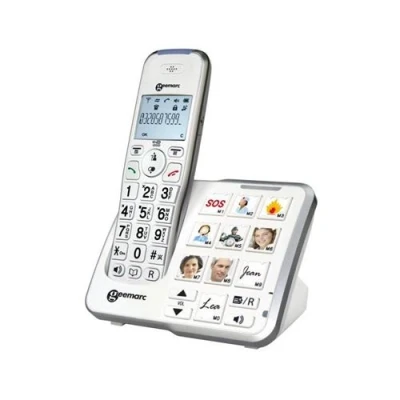 Image de Geemarc Téléphone Répondeur Amplidect 295 Photo Dect Big Button (dect295photo_wh_vde)