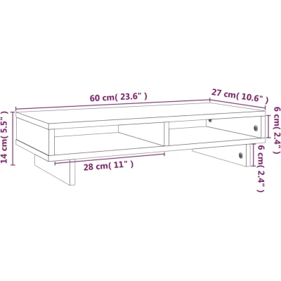 Afbeelding van Monitorstandaard 100x27x14 cm massief grenenhout